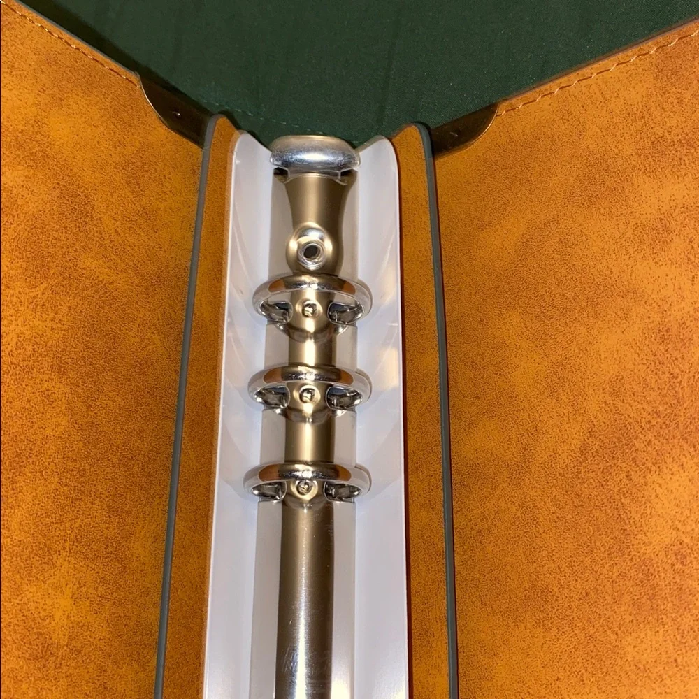 Green Six Ring Binder with Tree Design